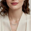 Best Gabriel & Co. 14K White Gold Graduating Pear Shape Diamond Bar Necklace