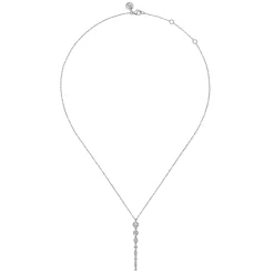 Hot Gabriel & Co. 14K White Gold Graduating Vertical Diamond Bar Necklace