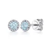 Gabriel & Co. 14K White Gold Halo Aquamarine and Diamond Stud Earrings
