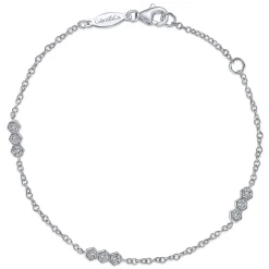 Clearance Gabriel & Co. 14k White Gold Hexagonal Diamond Stations Tennis Bracelet