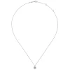 Clearance Gabriel & Co. 14K White Gold Hexagonal Halo Aquamarine and Diamond Pendant Necklace