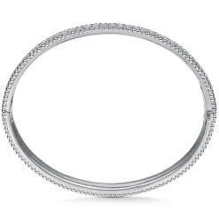 Best Gabriel & Co. 14K White Gold Hinged Diamond Bangle