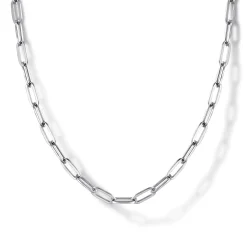 Discount Gabriel & Co. 14K White Gold Hollow Paperclip Chain Necklace