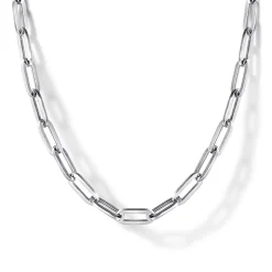 Online Gabriel & Co. 14K White Gold Hollow Paperclip Chain Necklace