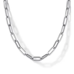 Sale Gabriel & Co. 14K White Gold Hollow Paperclip Chain Necklace