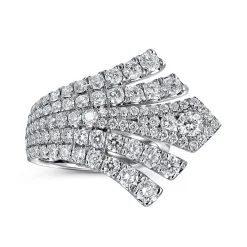 Outlet Gabriel & Co. 18K White Gold Horizontal Diamond Fan Ring