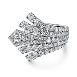Outlet Gabriel & Co. 18K White Gold Horizontal Diamond Fan Ring