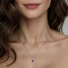 Clearance Gabriel & Co. 14K White Gold Infinity Blue Sapphire and Diamond Pendant Necklace