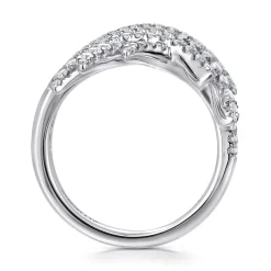 Gabriel & Co. 18K White Gold Intersecting Diamond Statement Ring