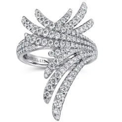 Gabriel & Co. 18K White Gold Intersecting Diamond Statement Ring