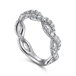 Sale Gabriel & Co. 14K White Gold Intertwining Diamond Anniversary Band - 0.6 ct