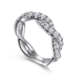 Online Gabriel & Co. 14K White Gold Intertwining Diamond Anniversary Band - 1 ct