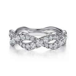 Online Gabriel & Co. 14K White Gold Intertwining Diamond Anniversary Band - 1 ct