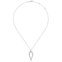 Sale Gabriel & Co. 14K White Gold Inverted Diamond Teardrop Pendant Necklace
