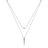 Outlet Gabriel & Co. 14K White Gold Layered Pave Diamond Bar and Spike Pendant Necklace