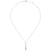 Gabriel & Co. 14K White Gold Linear Diamond Cluster Drop Pendant Necklace