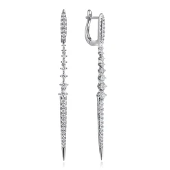 Online Gabriel & Co. 14K White Gold Linear Diamond Drop Earrings