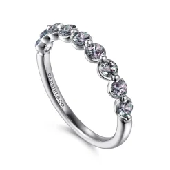 Online Gabriel & Co. 14K White Gold Manmade Alexandrite Stackable Ring