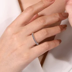 Online Gabriel & Co. 14K White Gold Manmade Alexandrite Stackable Ring