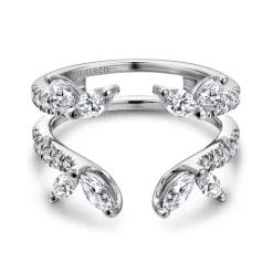 Gabriel & Co. 14K White Gold Marquise and Round Diamond Ring Enhancer - 1 ct