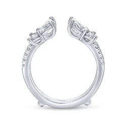Gabriel & Co. 14K White Gold Marquise and Round Diamond Ring Enhancer - 1 ct