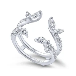 Gabriel & Co. 14K White Gold Marquise and Round Diamond Ring Enhancer - 1 ct