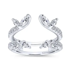 Gabriel & Co. 14K White Gold Marquise and Round Diamond Ring Enhancer - 1 ct