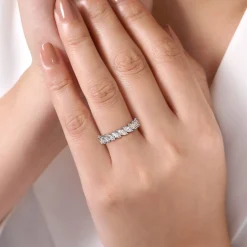 Sale Gabriel & Co. 14K White Gold Marquise Diamond Anniversary Band - 1.5 ct