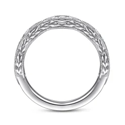Clearance Gabriel & Co. 14K White Gold Marquise Diamond Cluster Stackable Ring