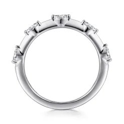 Best Gabriel & Co. 14K White Gold Marquise Station Diamond Anniversary Band - 0.21 ct