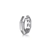 New Gabriel & Co. 14K White Gold Mens Angular Cuts Single Huggie Earring