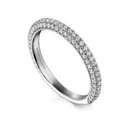 Sale Gabriel & Co. 14K White Gold Micro Pave Diamond Anniversary Band - 0.55 ct