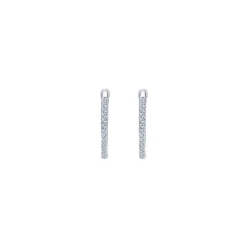 Gabriel & Co. 14K White Gold Micro Pave 15mm Round Inside Out Diamond Hoop Earrings