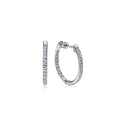 Gabriel & Co. 14K White Gold Micro Pave 15mm Round Inside Out Diamond Hoop Earrings