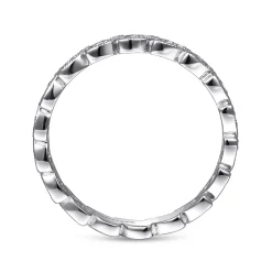 Clearance Gabriel & Co. 14K White Gold Millgrained Marquise Stackable Diamond Ring