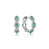 Discount Gabriel & Co. 14K White Gold 15mm Diamond and Emerald Earrings