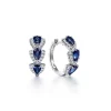 Online Gabriel & Co. 14K White Gold 15mm Diamond and Sapphire Huggies