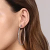 Hot Gabriel & Co. 14K White Gold 60mm Diamond Classic Oval Hoop Earrings