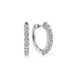 Discount Gabriel & Co. 14K White Gold 20mm Diamond Classic Hoop Earrings