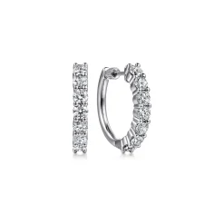 Discount Gabriel & Co. 14K White Gold 20mm Diamond Classic Hoop Earrings