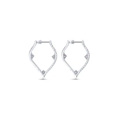 Gabriel & Co. 14K White Gold 20mm Diamond Earrings