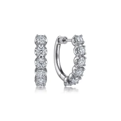 New Gabriel & Co. 14K White Gold 20mm Diamond Hoop Earrings