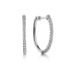 Gabriel & Co. 14K White Gold 30mm Diamond Hoop Earrings