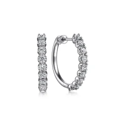 Outlet Gabriel & Co. 14K White Gold 20mm Diamond Hoop Earrings