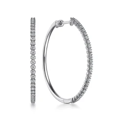 Outlet Gabriel & Co. 14K White Gold 40mm Diamond Hoop Earrings
