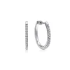 Sale Gabriel & Co. 14K White Gold 20mm Oval Classic Diamond Hoop Earrings