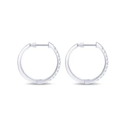 Online Gabriel & Co. 14K White Gold 25mm Round Diamond Classic Hoop Earrings