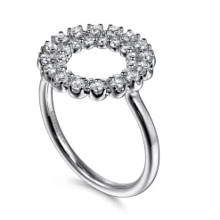 New Gabriel & Co. 14K White Gold Multi Diamond Circle Fashion Ring