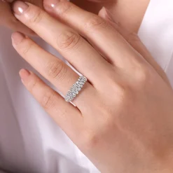 Gabriel & Co. 14K White Gold Multi Row Diamond Ring