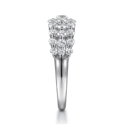 Gabriel & Co. 14K White Gold Multi Row Diamond Ring